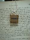 Poet Scrabble Tile Pendant Necklace